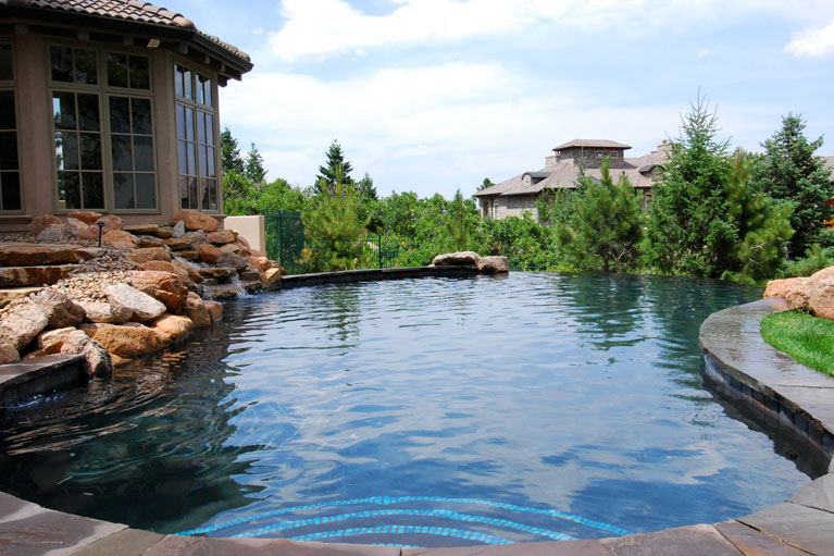 private colorado inground swimming pool built in colorado springs, colorado